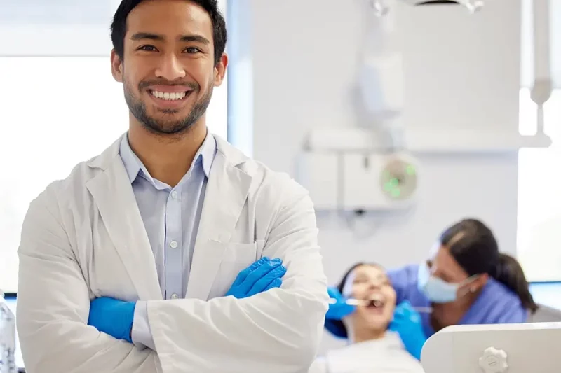 Dentist smiling